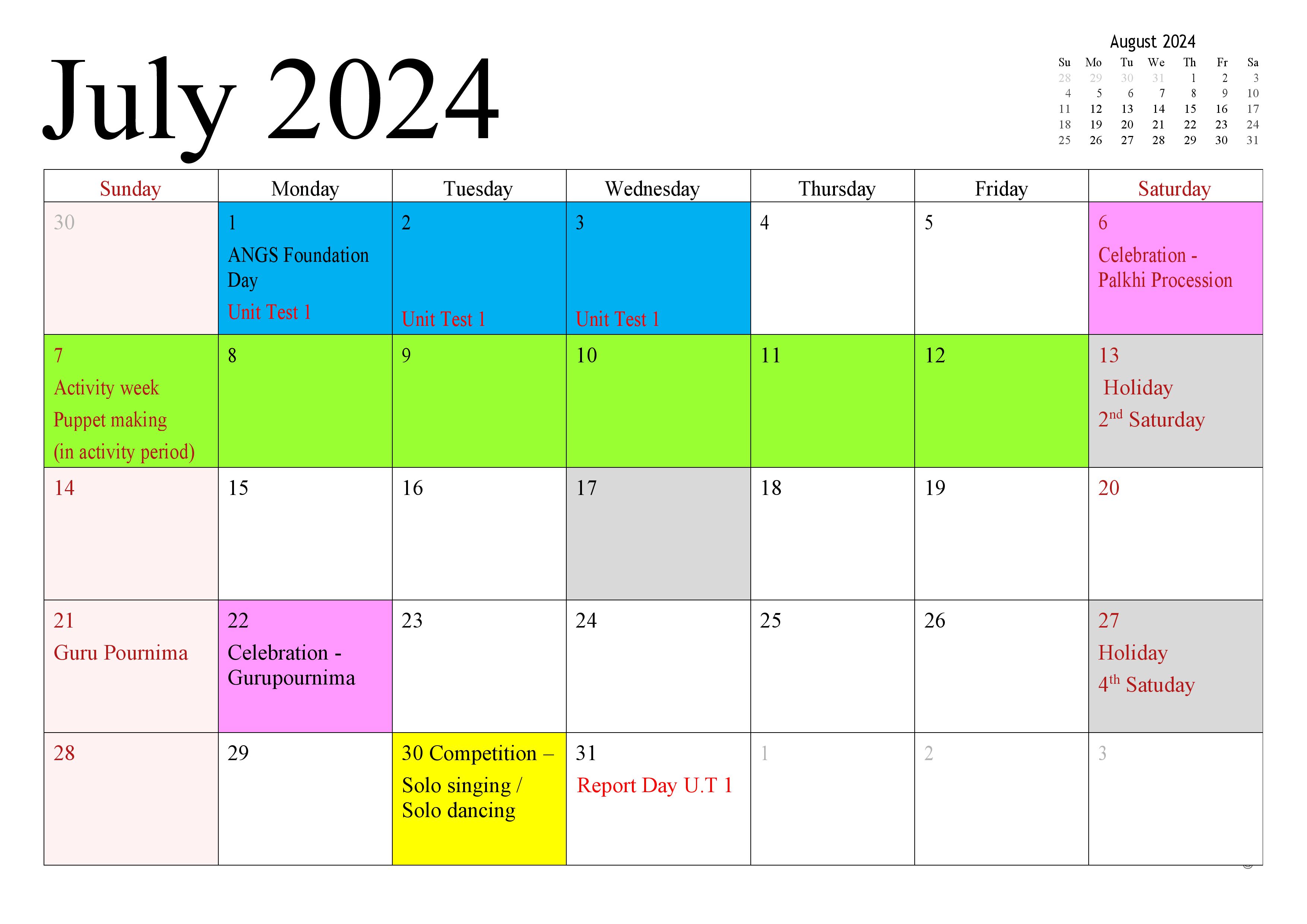 July 2024 Calendar